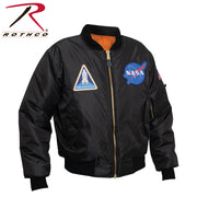 Rothco NASA MA-1 Flight Jacket - Black LARSON TACTICAL SUPPLY