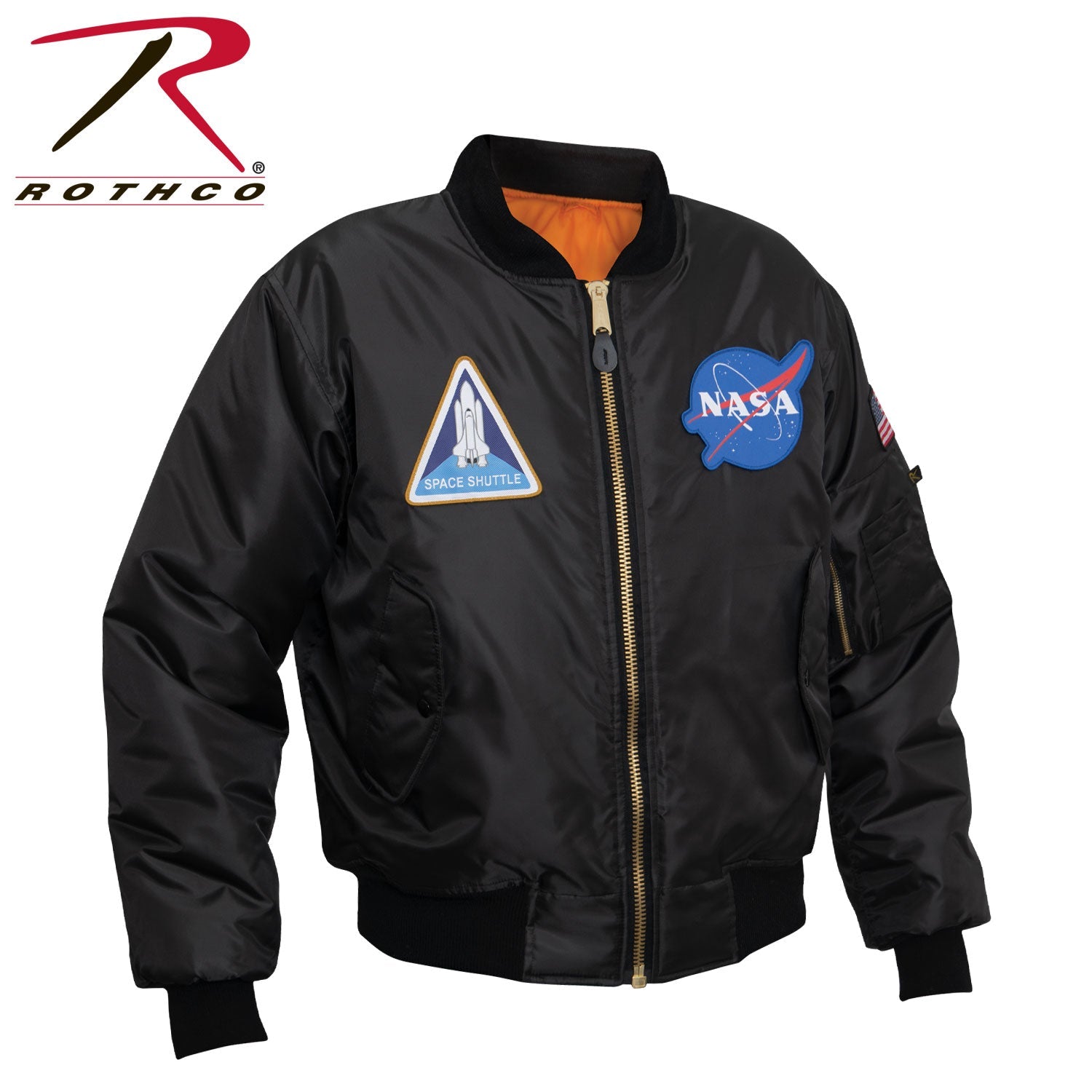 Rothco NASA MA-1 Flight Jacket - Black LARSON TACTICAL SUPPLY