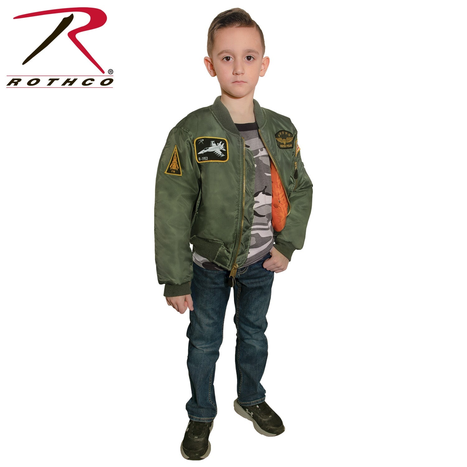 Rothco Kids Flight Jacket With Patches LARSON TACTICAL SUPPLY