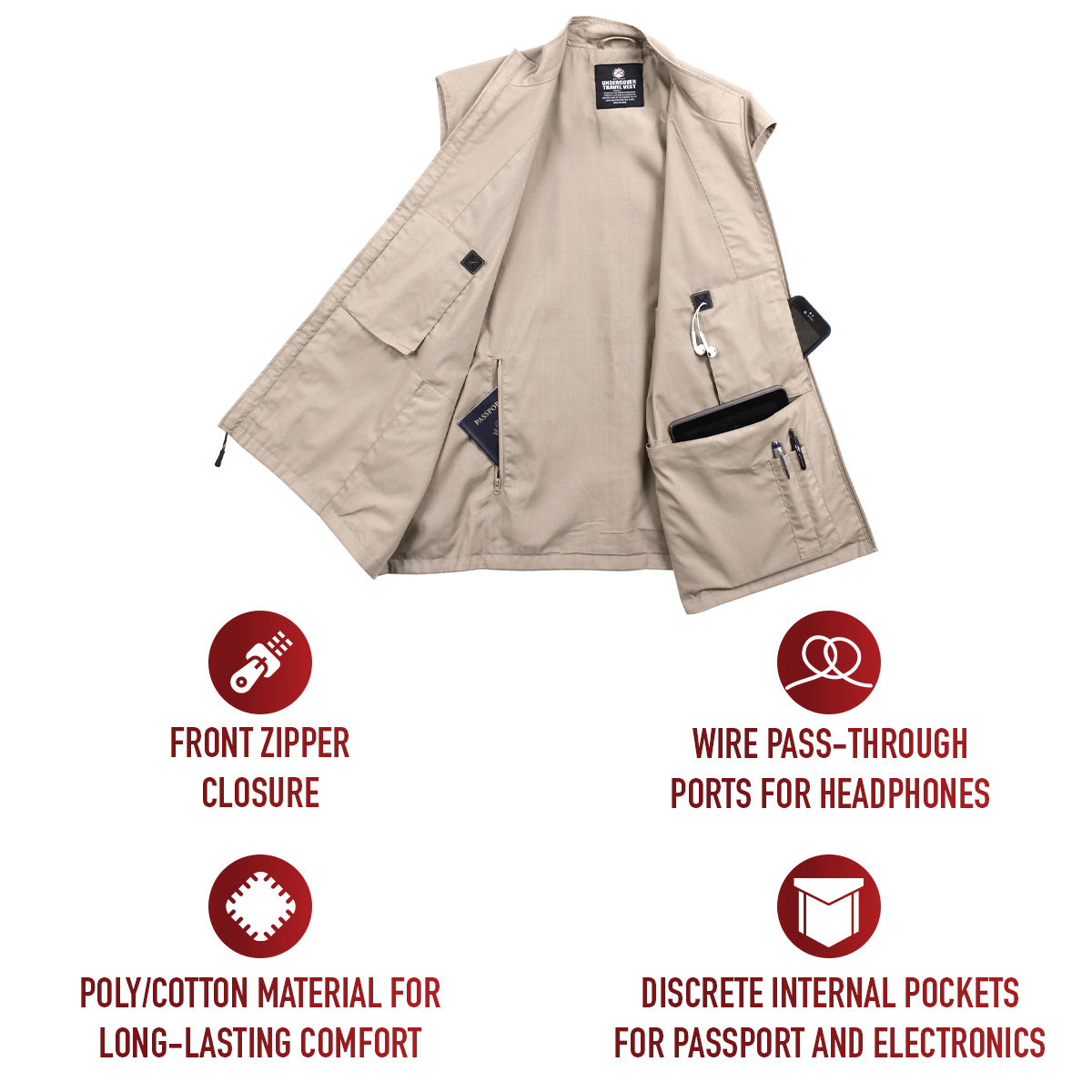 Rothco Undercover Travel Vest LARSON TACTICAL SUPPLY