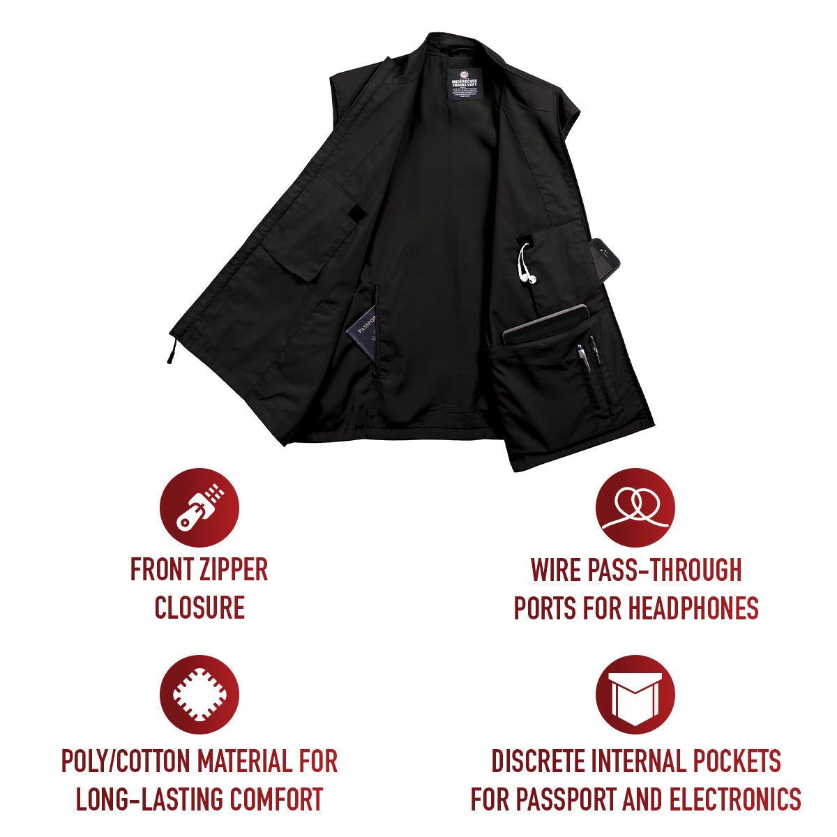 Rothco Undercover Travel Vest LARSON TACTICAL SUPPLY