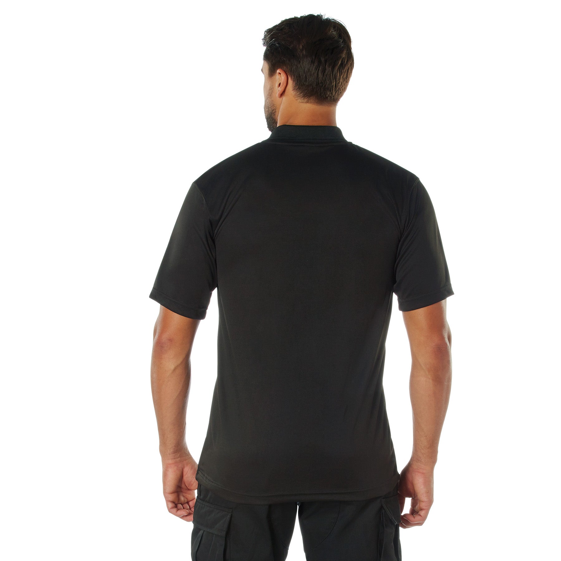 Rothco USMC Eagle, Globe & Anchor Moisture Wicking Polo Shirt - Black LARSON TACTICAL SUPPLY