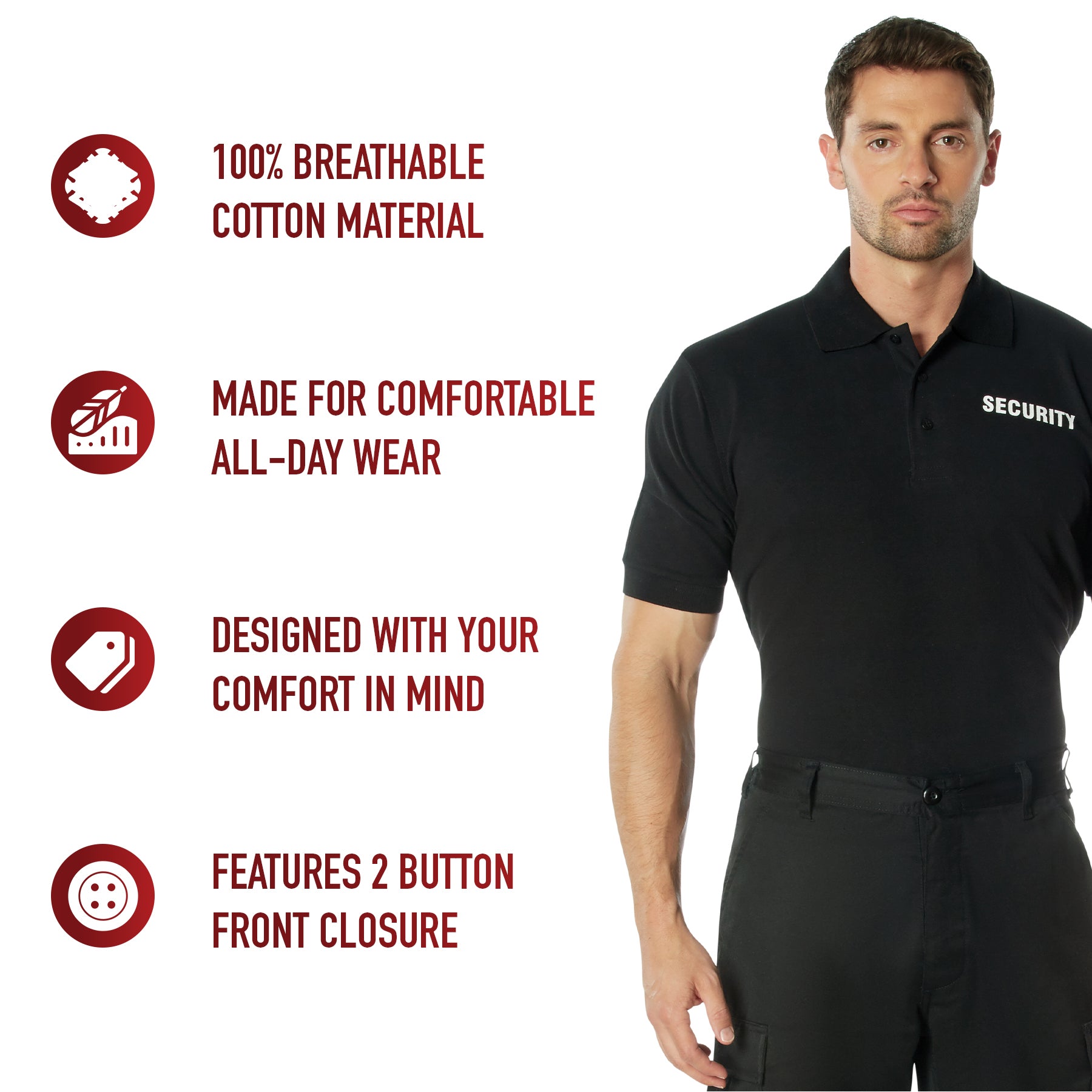 Rothco Printed Security Polo Shirt LARSON TACTICAL SUPPLY