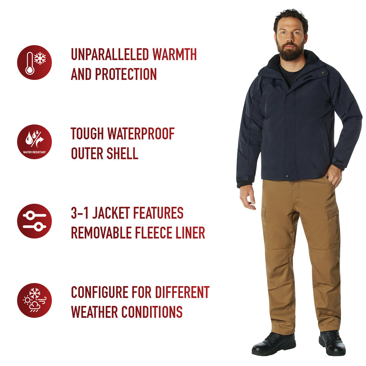 Rothco All Weather 3-In-1 Jacket LARSON TACTICAL SUPPLY