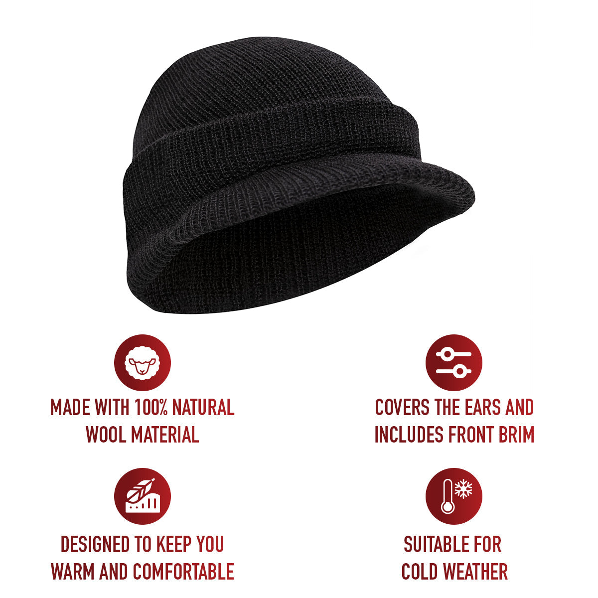 Rothco Genuine G.I. Watch Cap with Brim LARSON TACTICAL SUPPLY