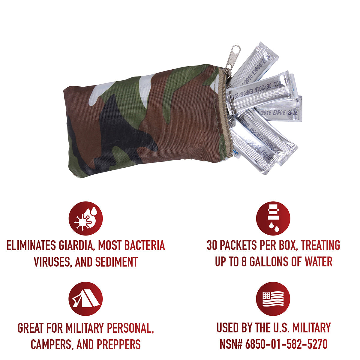 Chlor Floc Military Water Purification Powder Packets LARSON TACTICAL SUPPLY