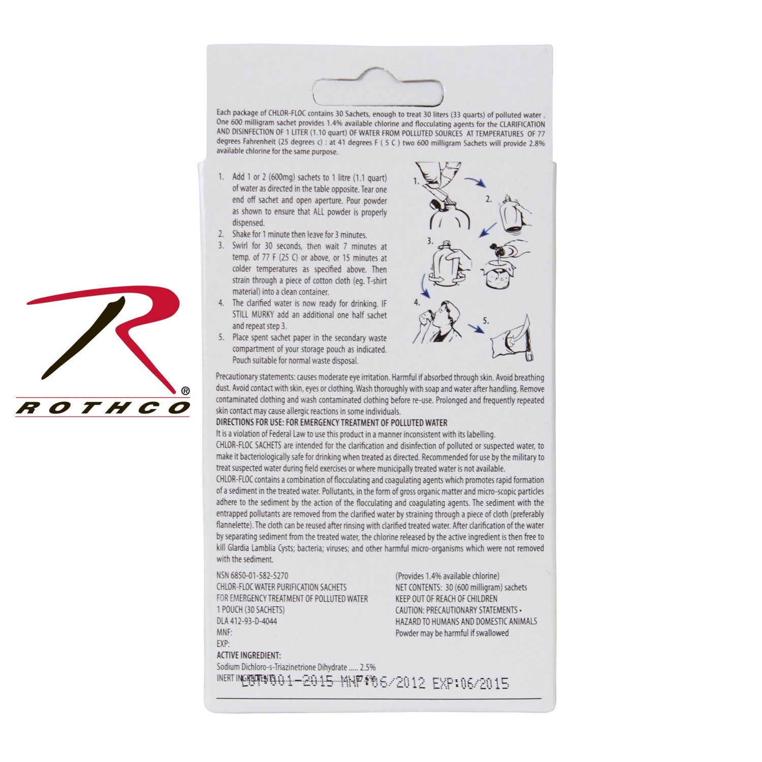 Chlor Floc Military Water Purification Powder Packets LARSON TACTICAL SUPPLY