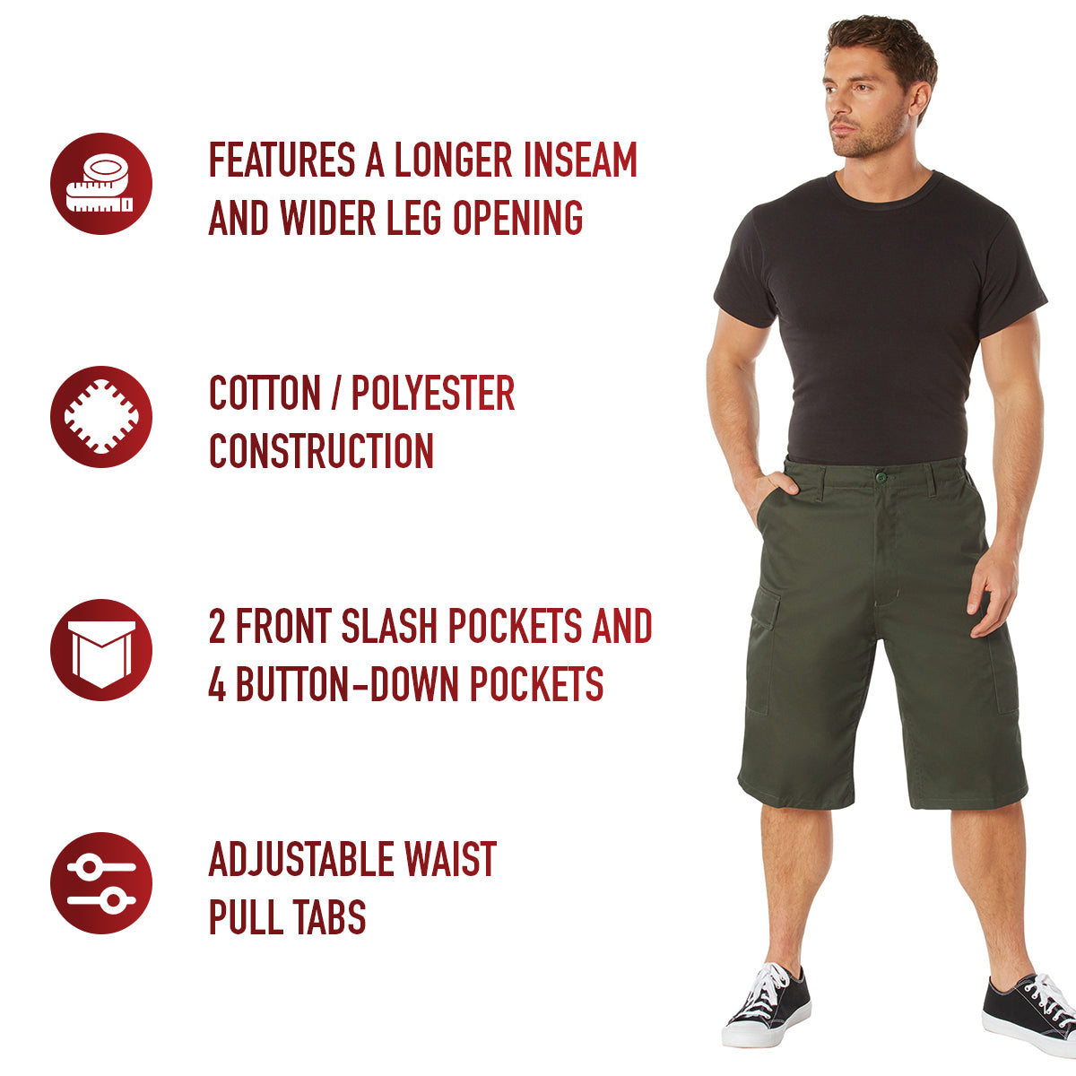 Rothco Long Length BDU Shorts LARSON TACTICAL SUPPLY