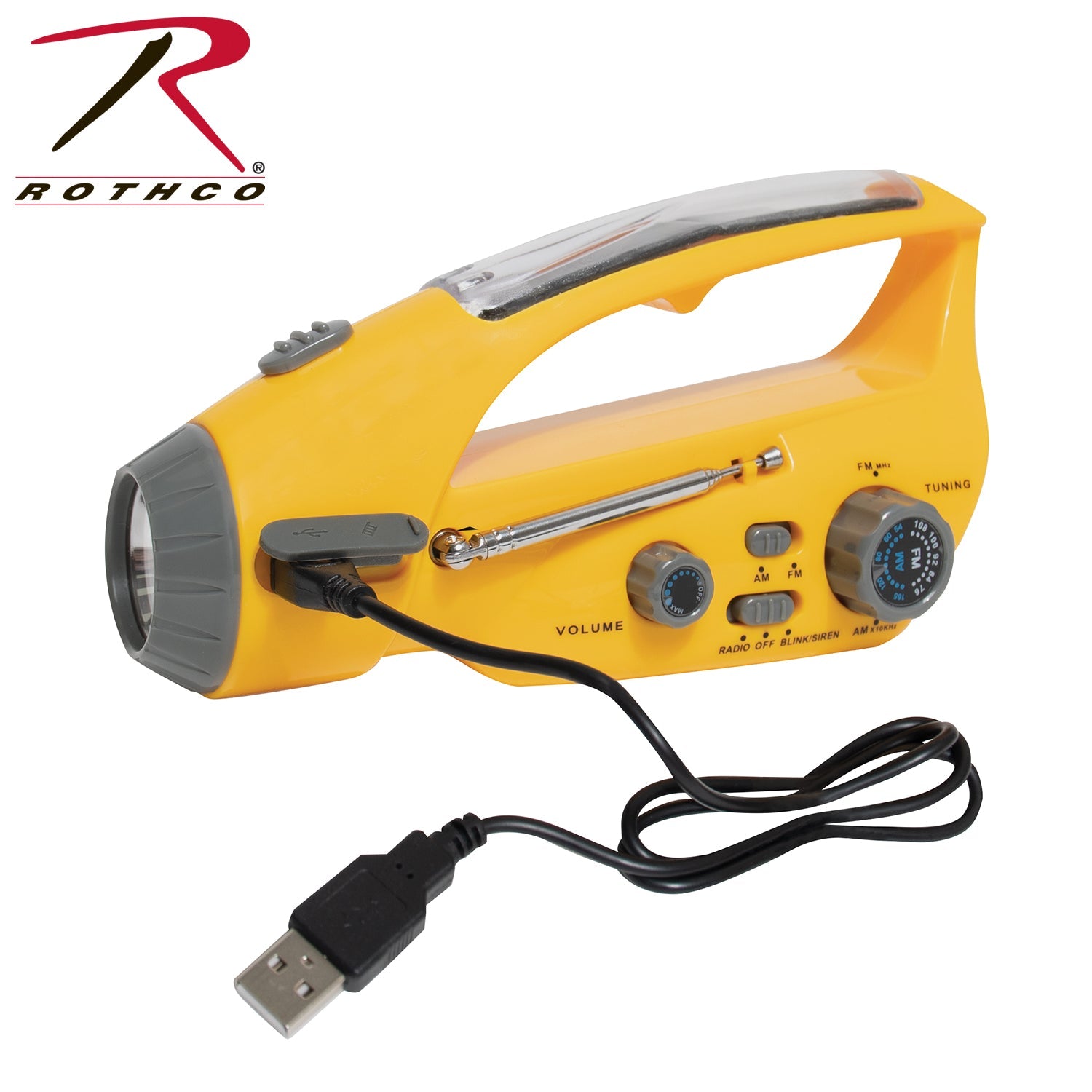 Rothco Solar/Wind Up Flashlight with Radio LARSON TACTICAL SUPPLY