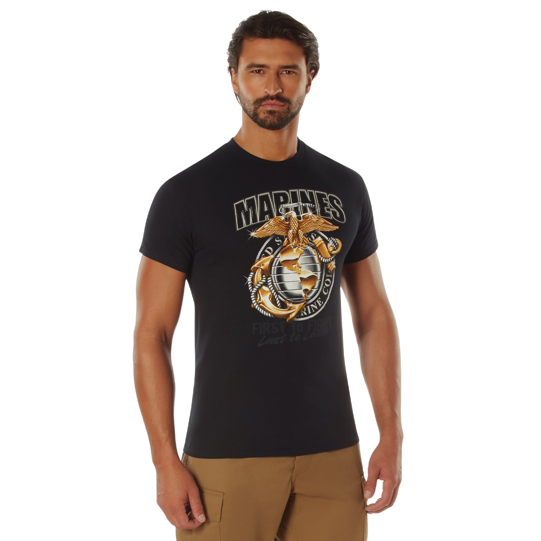 Black Ink Marines First To Fight T-Shirt LARSON TACTICAL SUPPLY