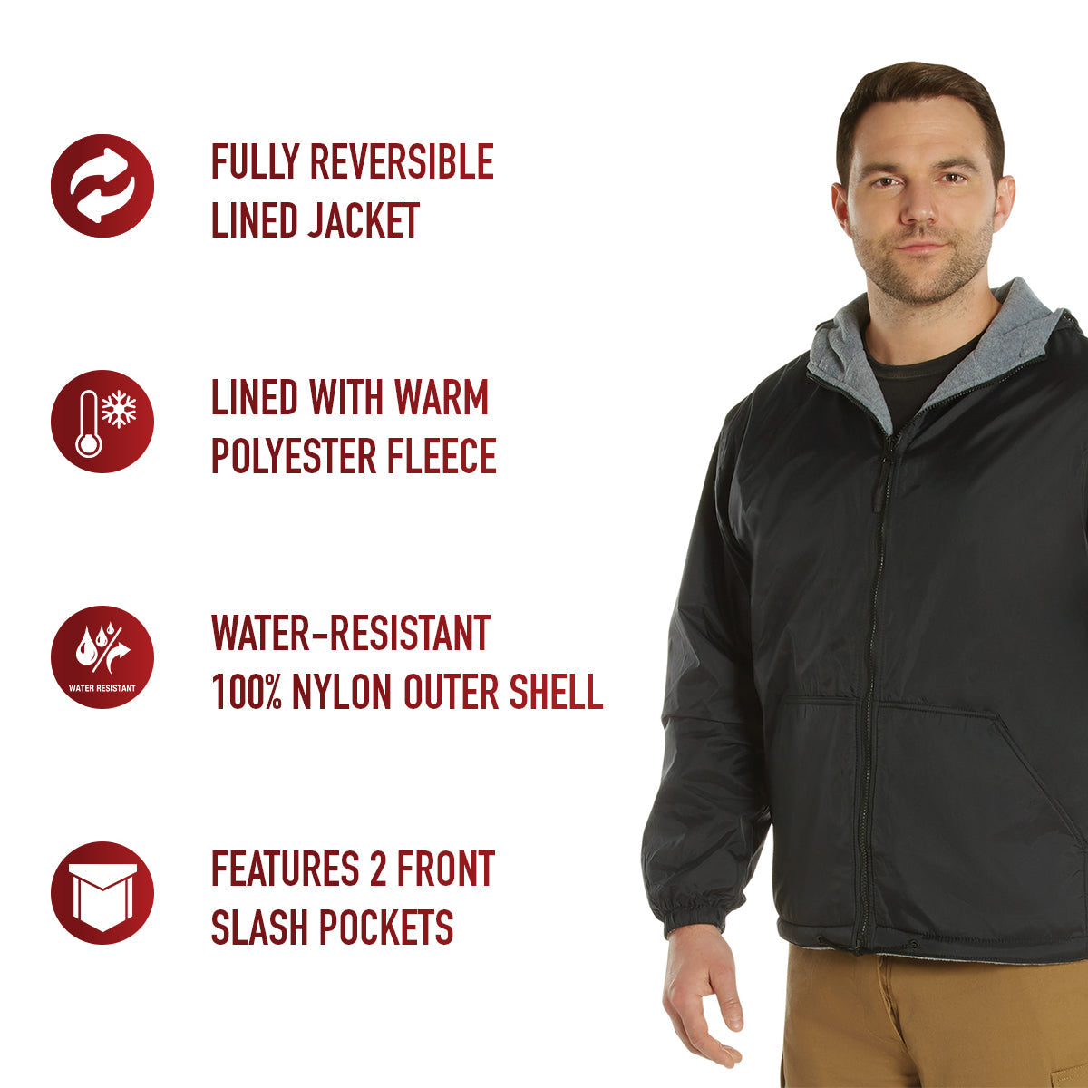 Rothco Reversible Lined Jacket With Hood LARSON TACTICAL SUPPLY
