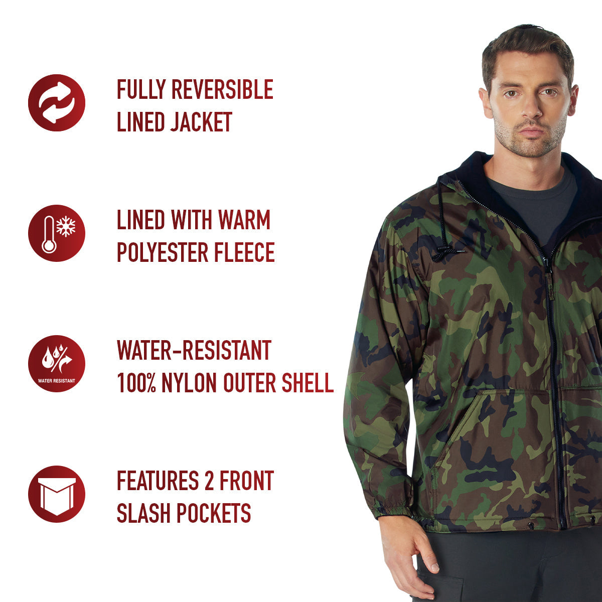 Rothco Reversible Lined Jacket With Hood LARSON TACTICAL SUPPLY