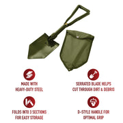 Rothco Deluxe Tri-Fold Shovel LARSON TACTICAL SUPPLY