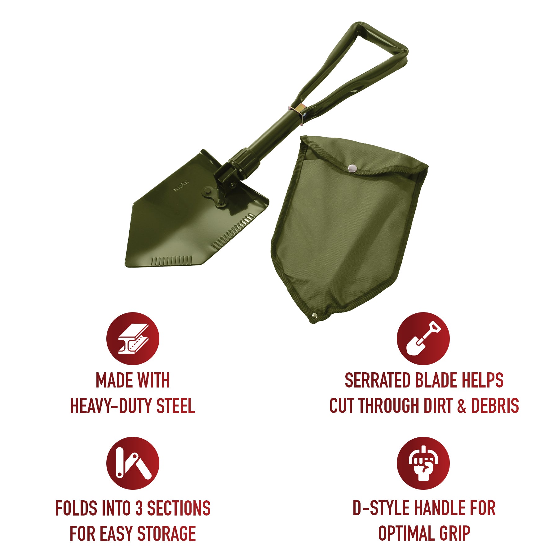 Rothco Deluxe Tri-Fold Shovel LARSON TACTICAL SUPPLY
