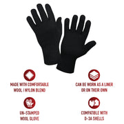 Rothco Wool Glove Liners - Unstamped LARSON TACTICAL SUPPLY