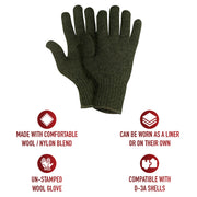 Rothco Wool Glove Liners - Unstamped LARSON TACTICAL SUPPLY
