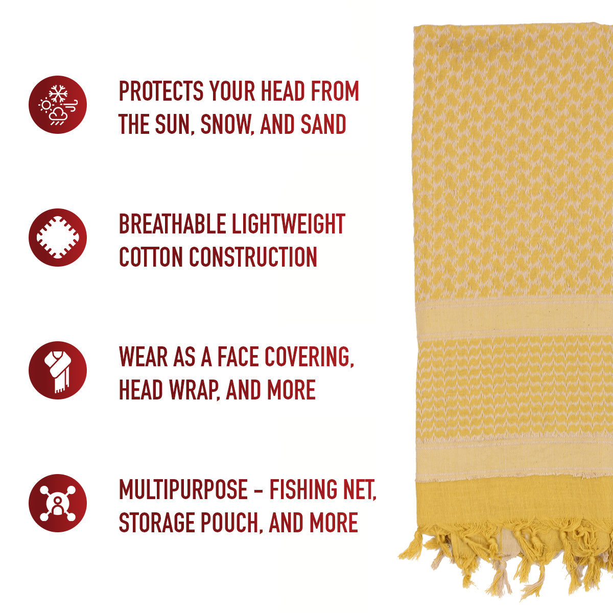 Rothco Shemagh Tactical Desert Keffiyeh Scarf LARSON TACTICAL SUPPLY