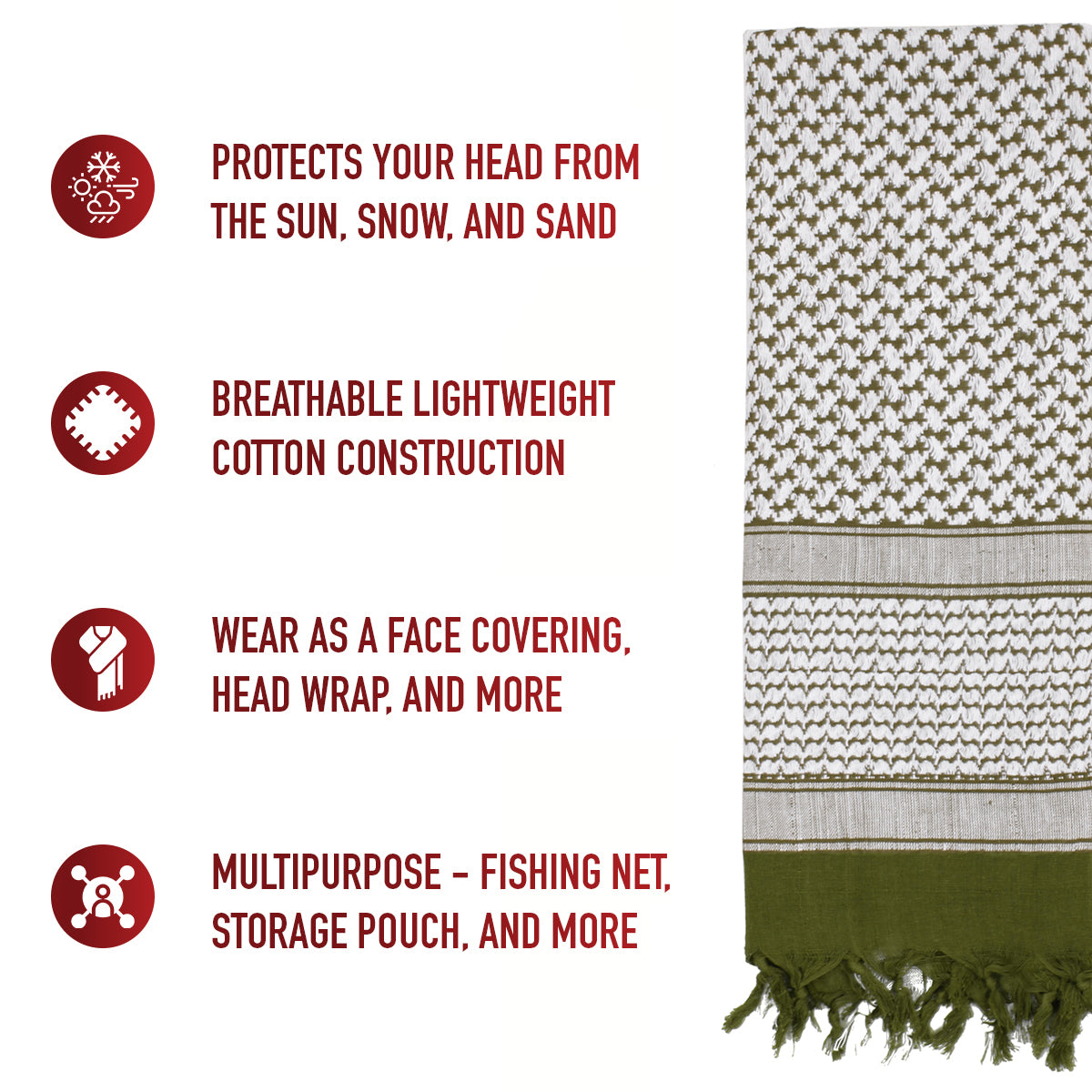 Rothco Shemagh Tactical Desert Keffiyeh Scarf LARSON TACTICAL SUPPLY