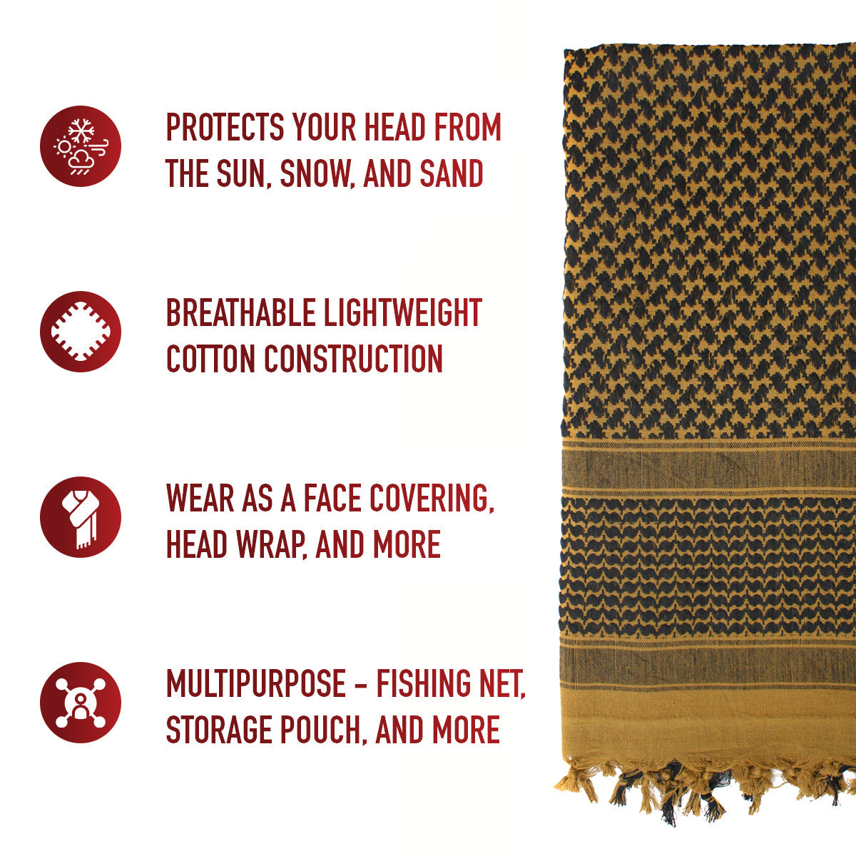 Rothco Shemagh Tactical Desert Keffiyeh Scarf LARSON TACTICAL SUPPLY