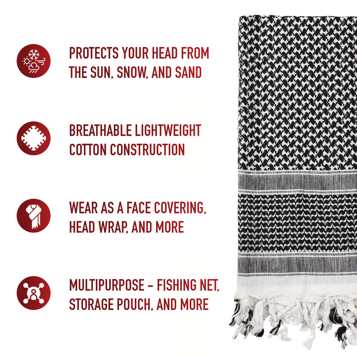 Rothco Shemagh Tactical Desert Keffiyeh Scarf LARSON TACTICAL SUPPLY