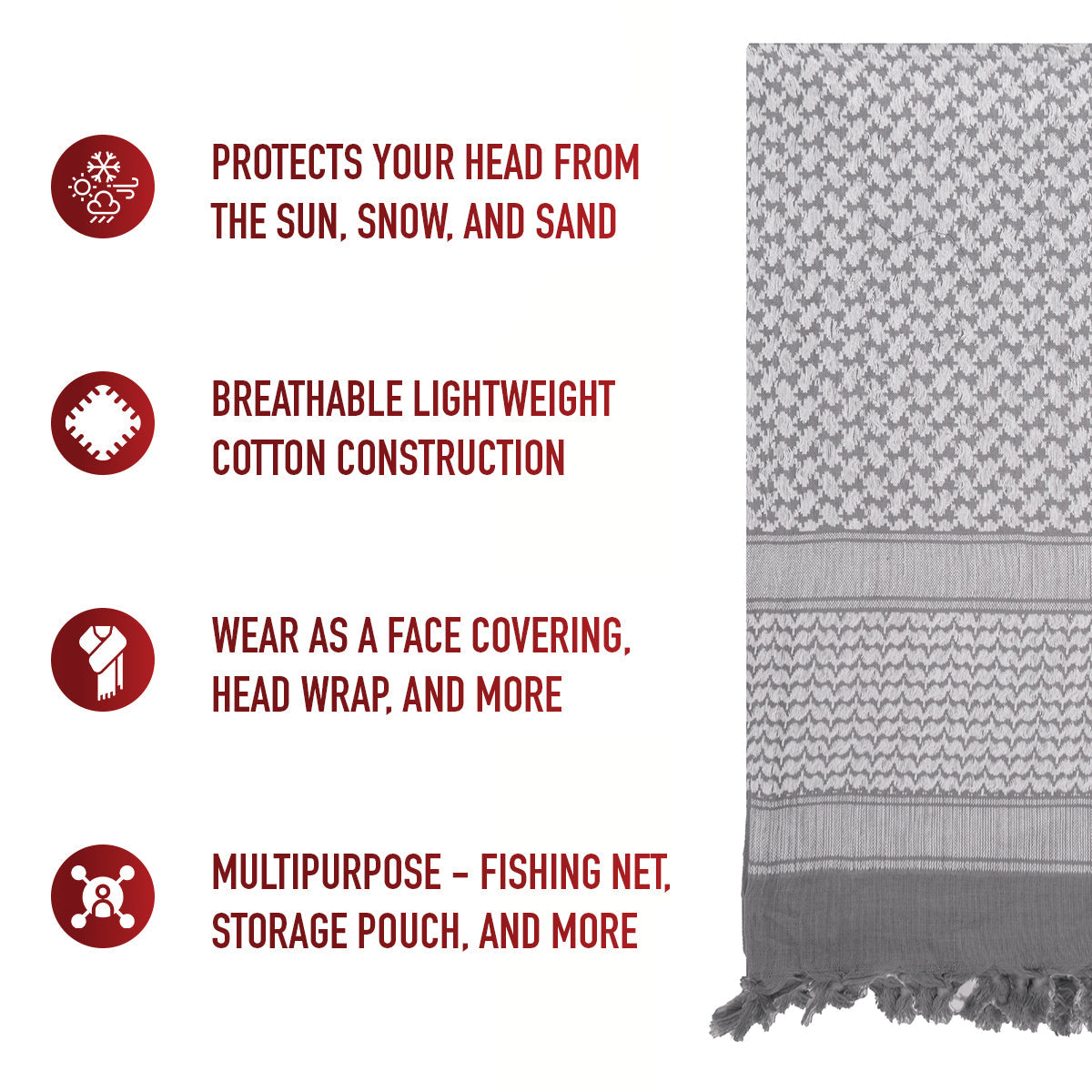 Rothco Shemagh Tactical Desert Keffiyeh Scarf LARSON TACTICAL SUPPLY