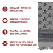 Rothco Skulls Shemagh Tactical Desert Keffiyeh Scarf LARSON TACTICAL SUPPLY