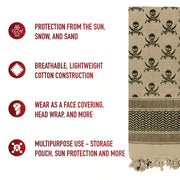 Rothco Skulls Shemagh Tactical Desert Keffiyeh Scarf LARSON TACTICAL SUPPLY