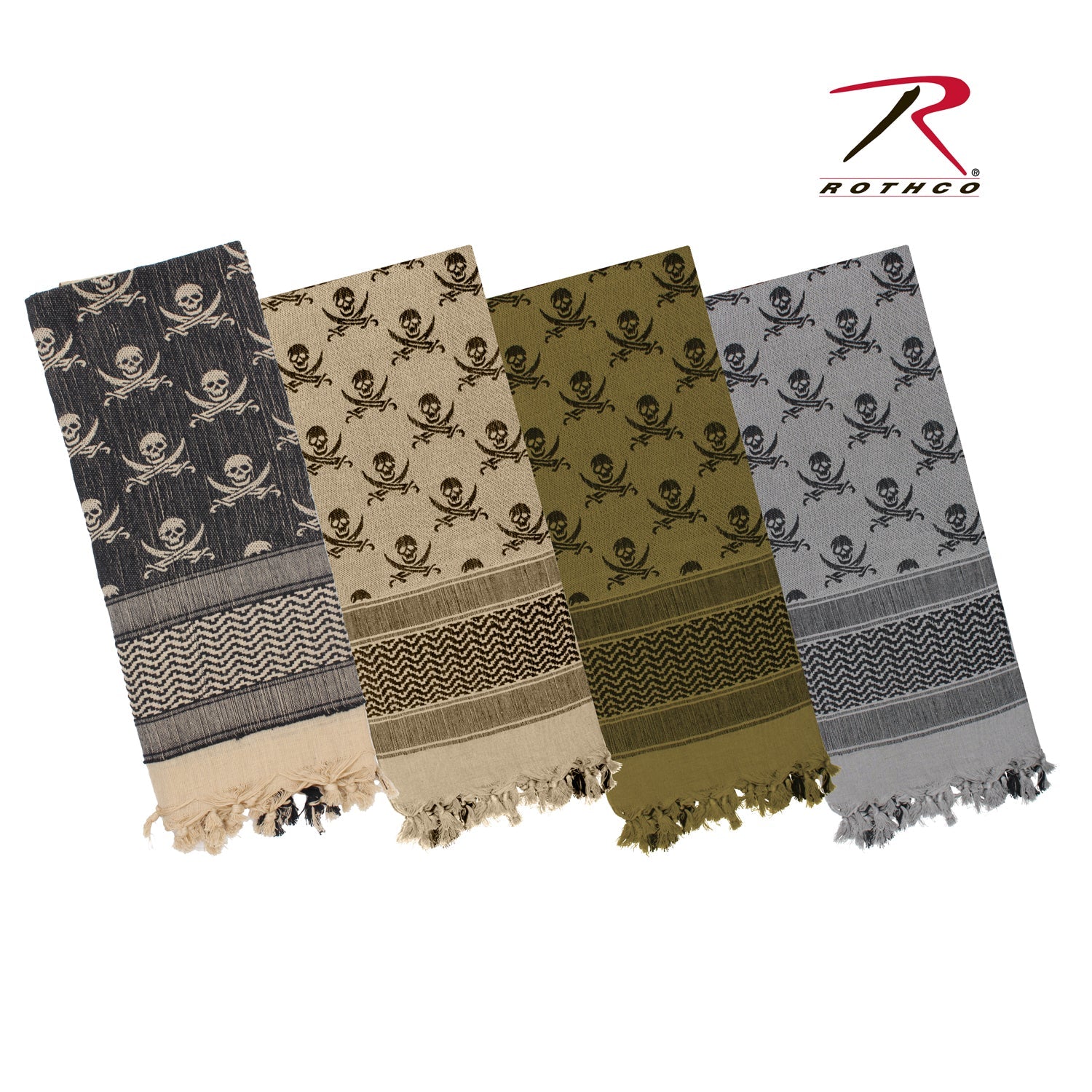 Rothco Skulls Shemagh Tactical Desert Keffiyeh Scarf LARSON TACTICAL SUPPLY