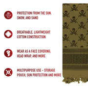 Rothco Skulls Shemagh Tactical Desert Keffiyeh Scarf LARSON TACTICAL SUPPLY