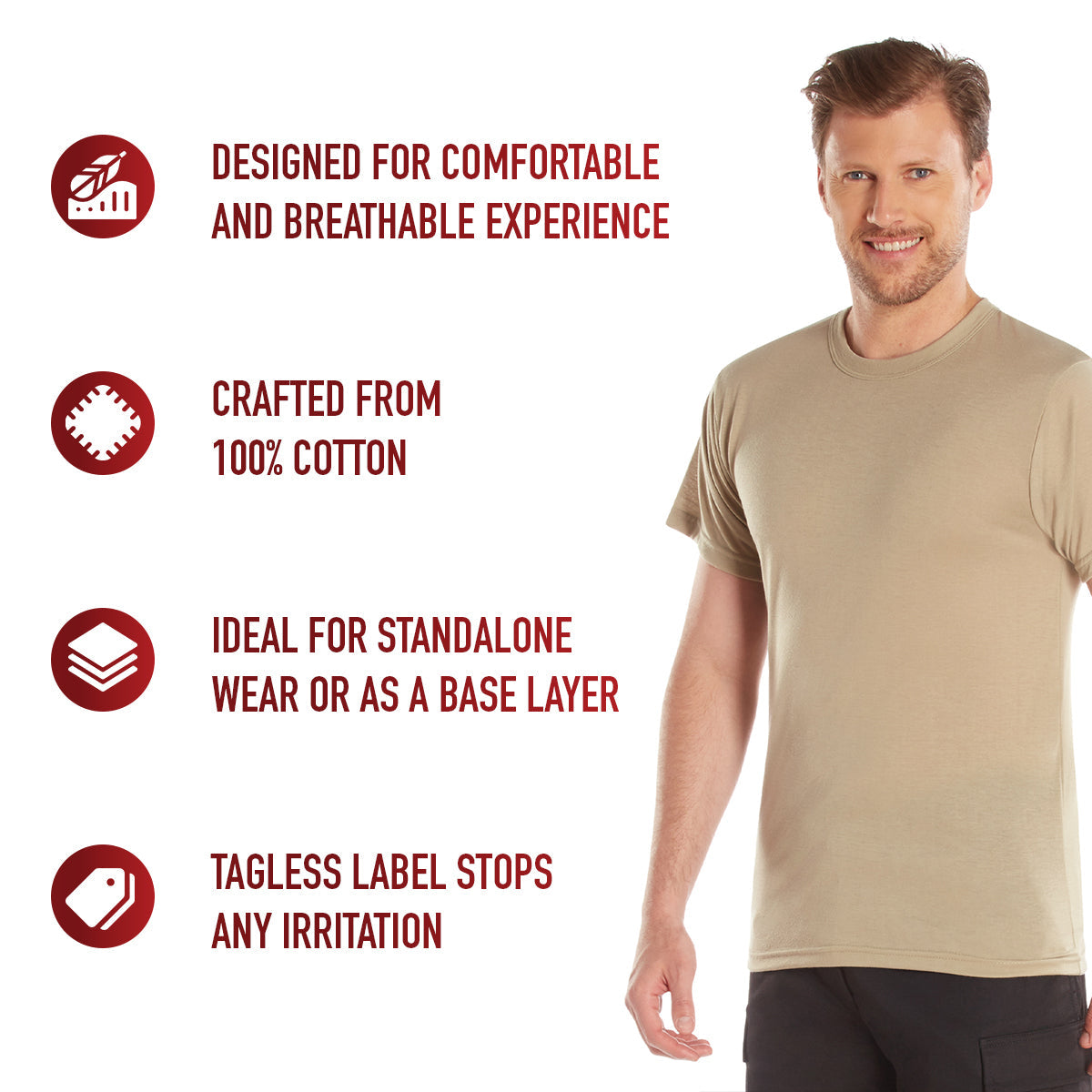 Rothco Solid Color 100% Cotton T-Shirt LARSON TACTICAL SUPPLY