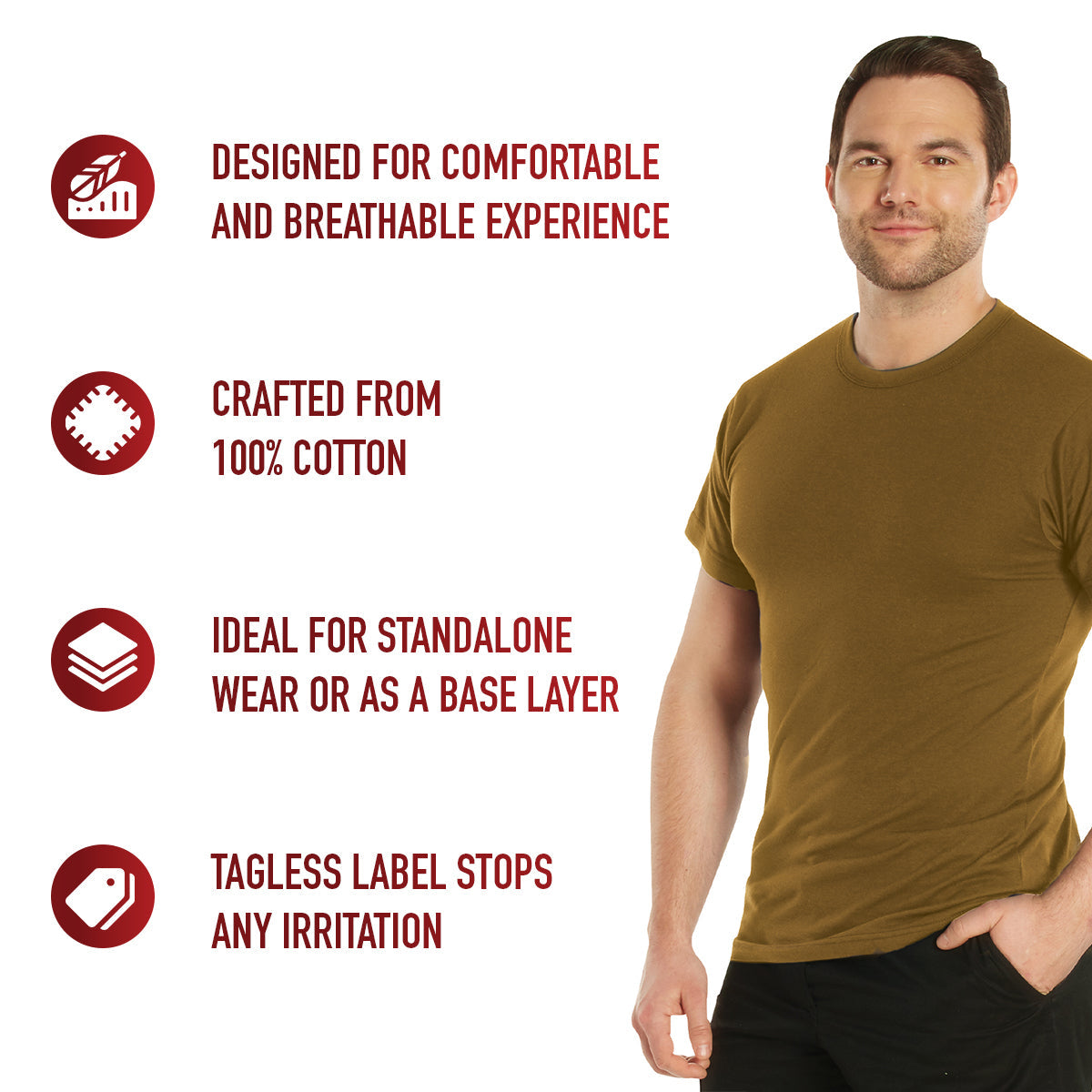 Rothco Solid Color 100% Cotton T-Shirt LARSON TACTICAL SUPPLY