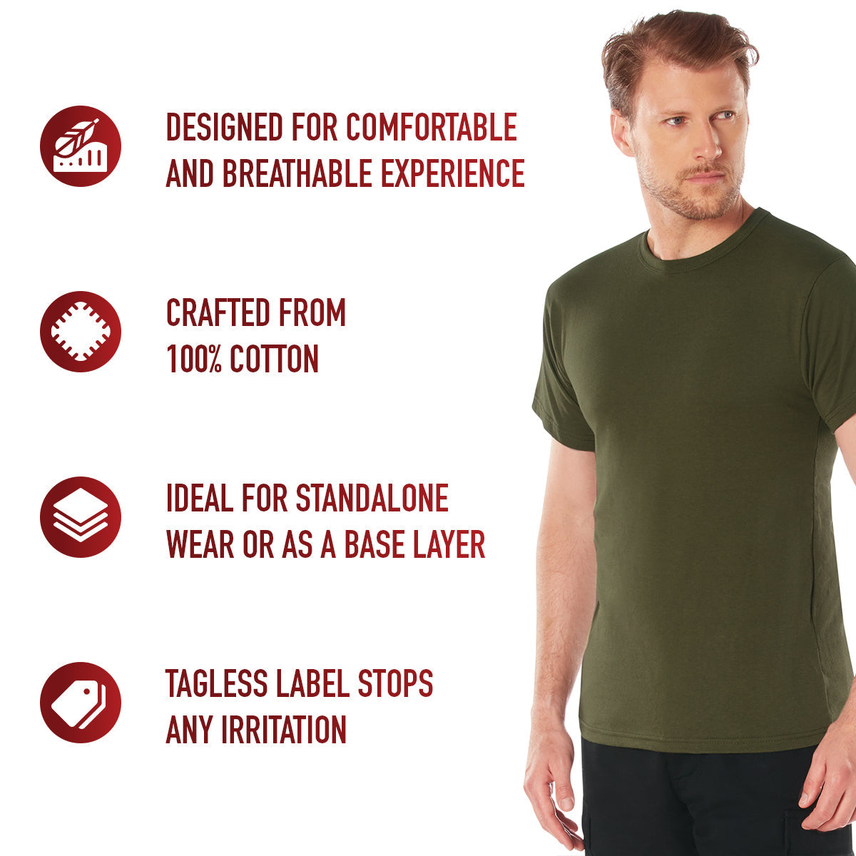 Rothco Solid Color 100% Cotton T-Shirt LARSON TACTICAL SUPPLY