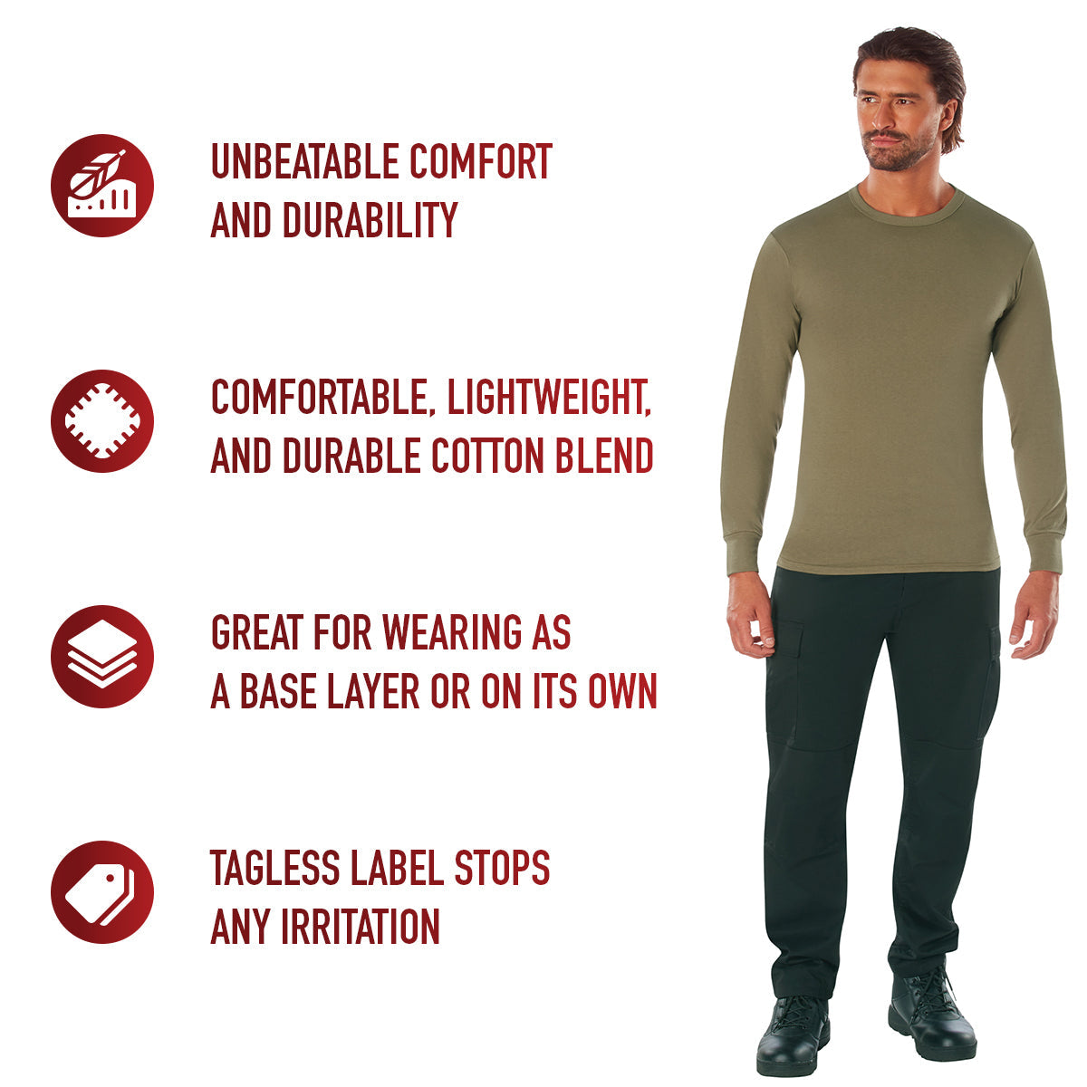 Rothco Long Sleeve Solid T-Shirt LARSON TACTICAL SUPPLY