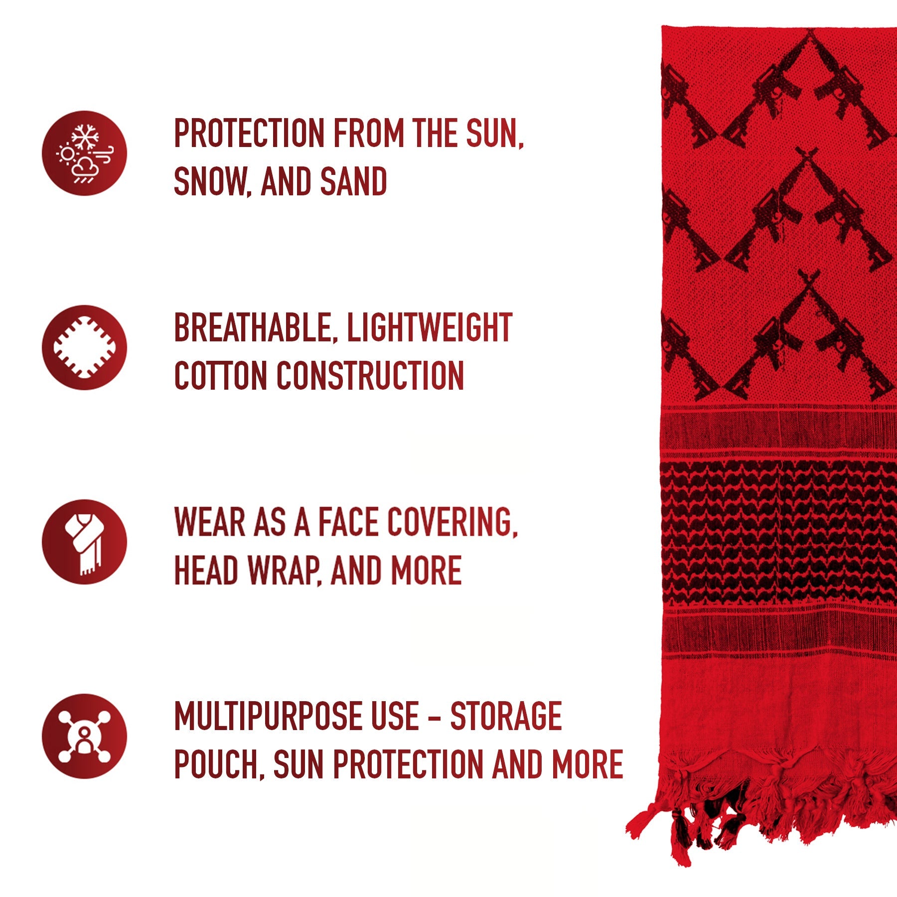 Rothco Crossed Rifles Shemagh Tactical Desert Keffiyeh Scarf LARSON TACTICAL SUPPLY