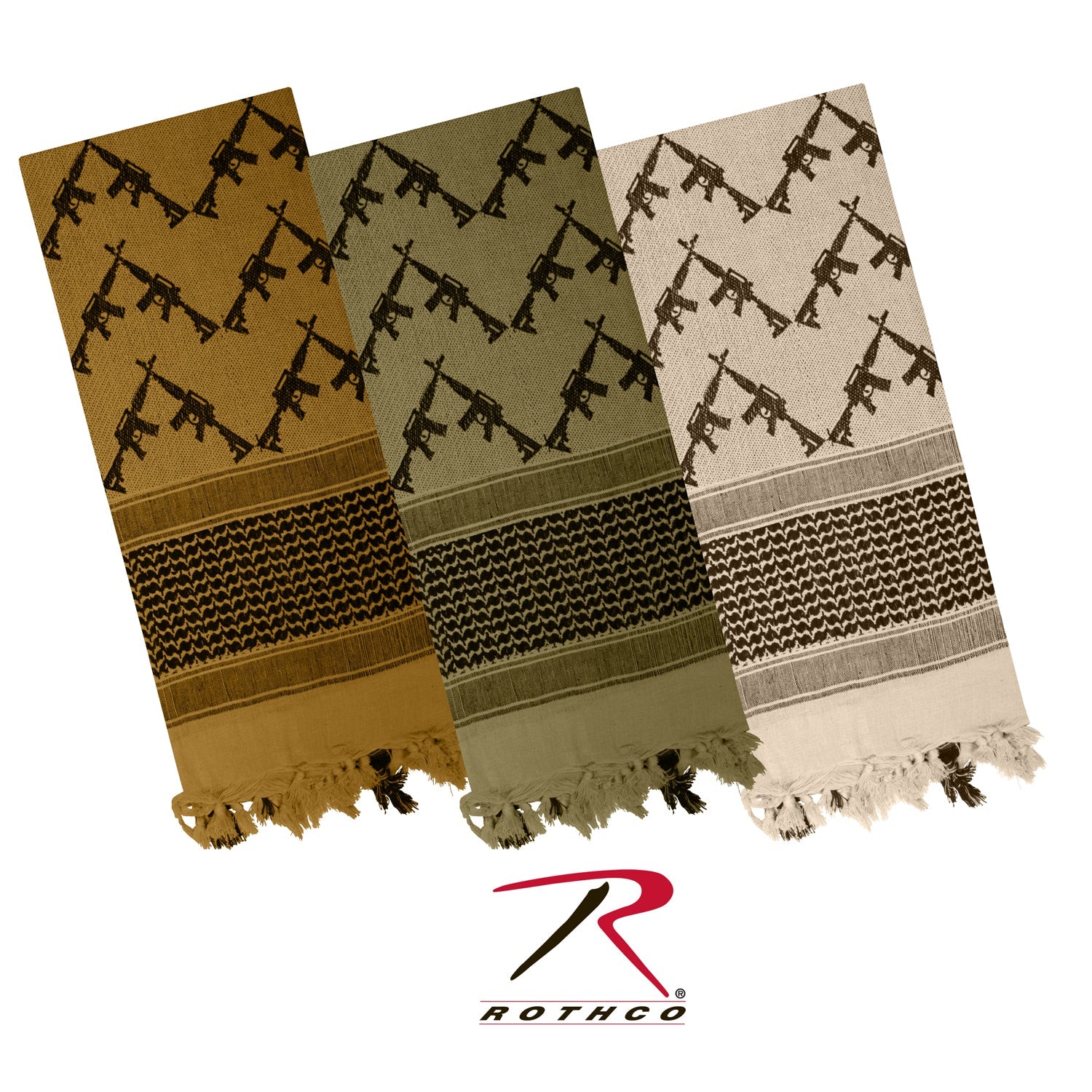 Rothco Crossed Rifles Shemagh Tactical Desert Keffiyeh Scarf LARSON TACTICAL SUPPLY