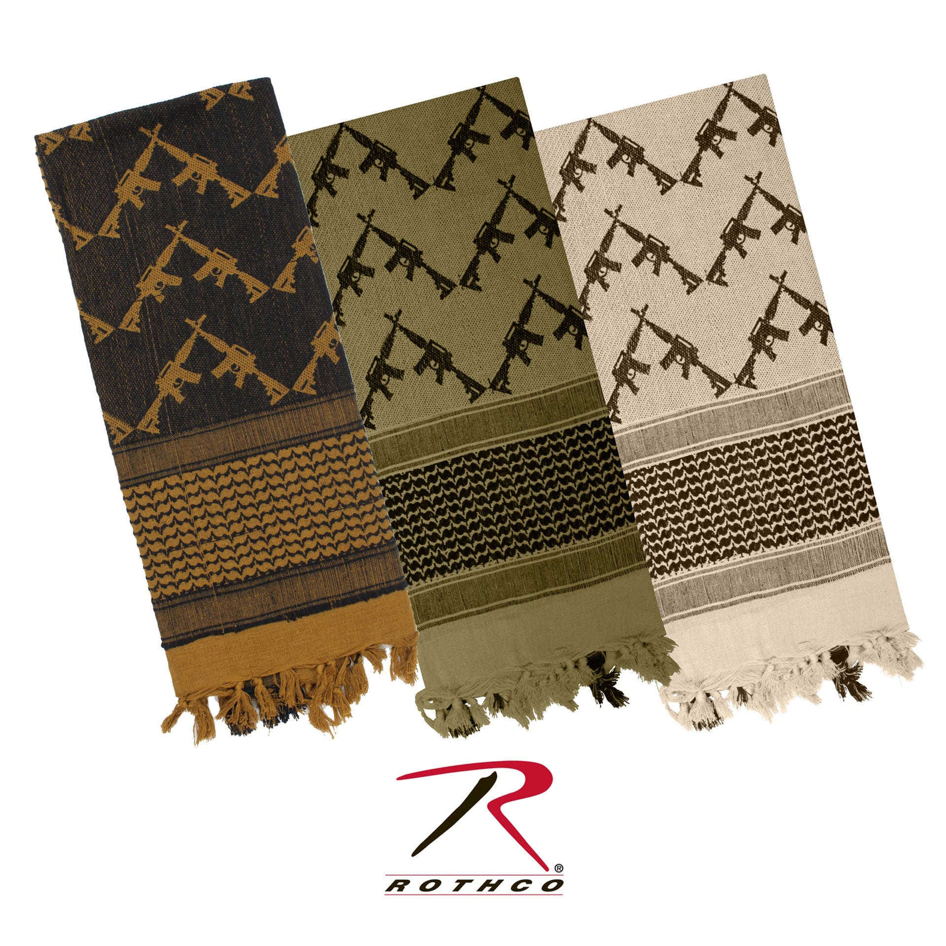 Rothco Crossed Rifles Shemagh Tactical Desert Keffiyeh Scarf LARSON TACTICAL SUPPLY