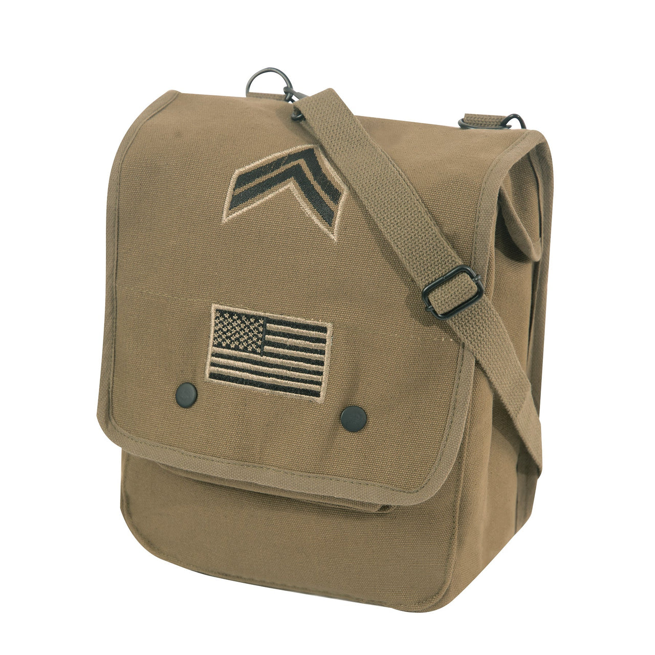 Rothco Canvas Map Case Shoulder Bag With Military Patches LARSON TACTICAL SUPPLY