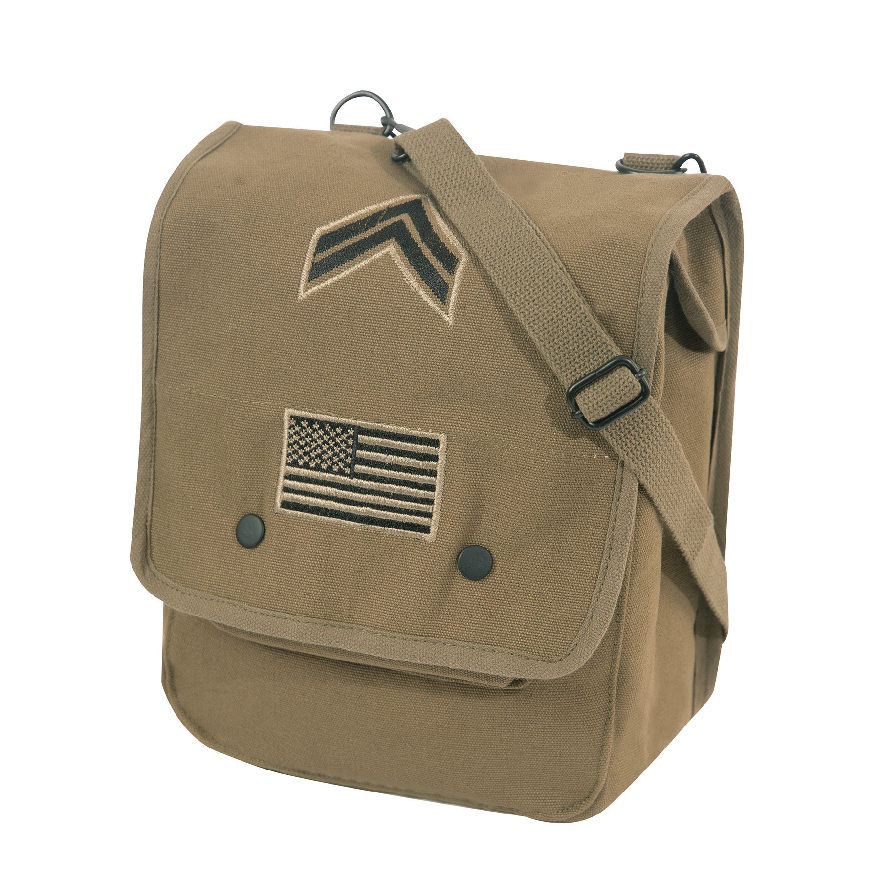 Rothco Canvas Map Case Shoulder Bag With Military Patches LARSON TACTICAL SUPPLY