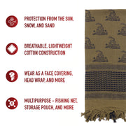Rothco Gadsden Snake Shemagh Tactical Desert Scarf LARSON TACTICAL SUPPLY