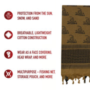 Rothco Gadsden Snake Shemagh Tactical Desert Scarf LARSON TACTICAL SUPPLY