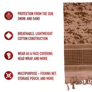 Rothco Digital Camo Shemagh Tactical Desert Keffiyeh Scarf LARSON TACTICAL SUPPLY