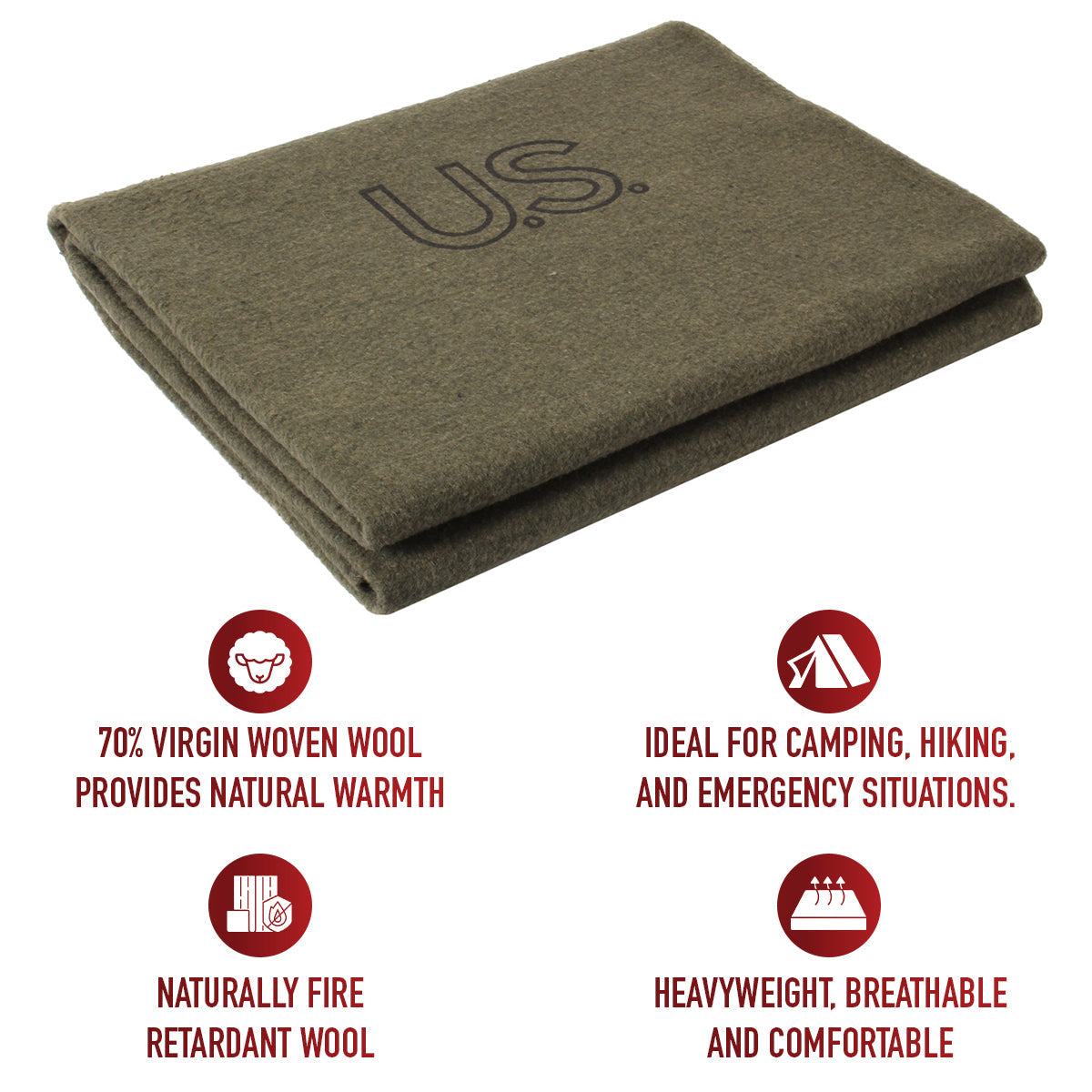 Rothco U.S.Wool Blanket LARSON TACTICAL SUPPLY