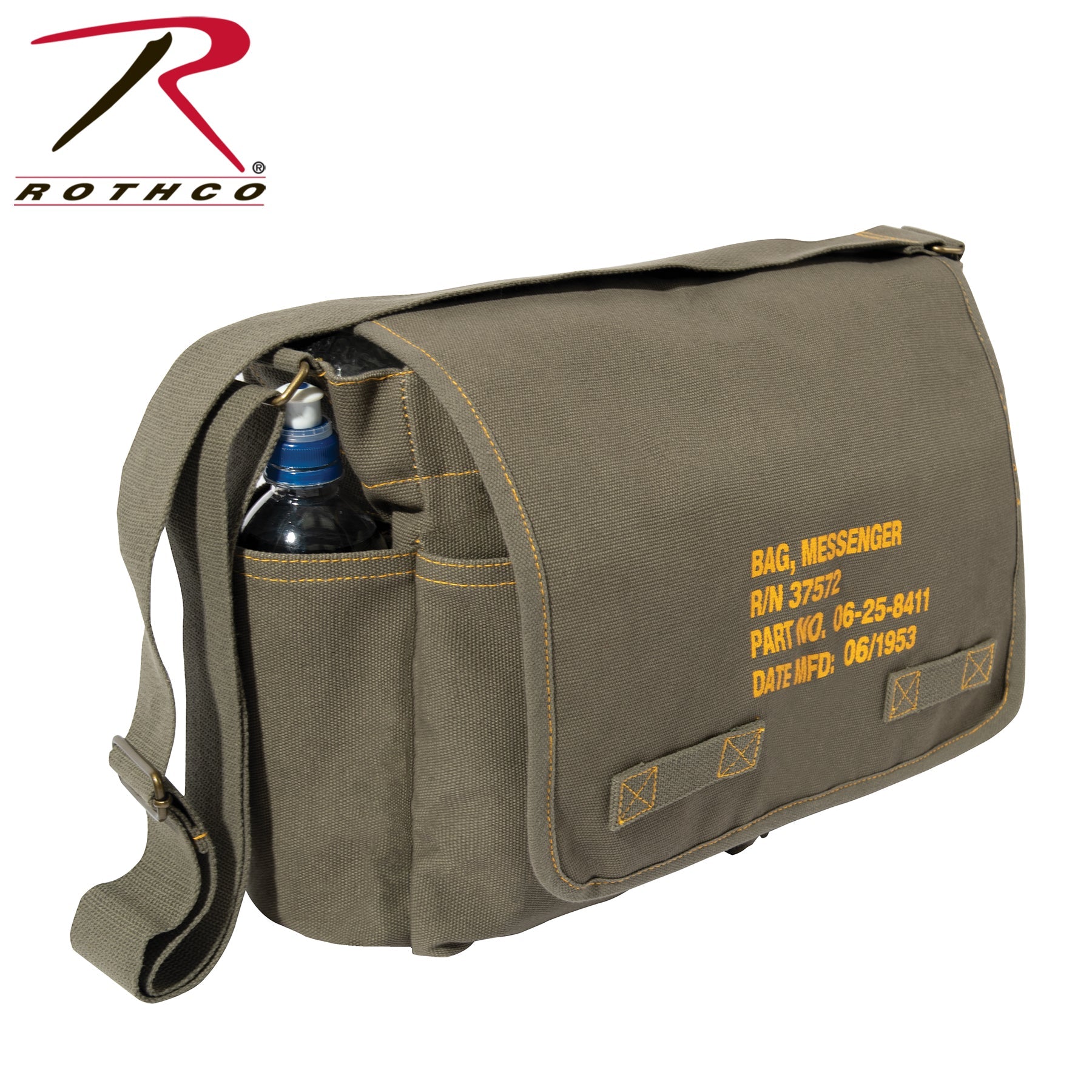 Heavyweight Canvas Classic Messenger Bag With Military Stencil LARSON TACTICAL SUPPLY