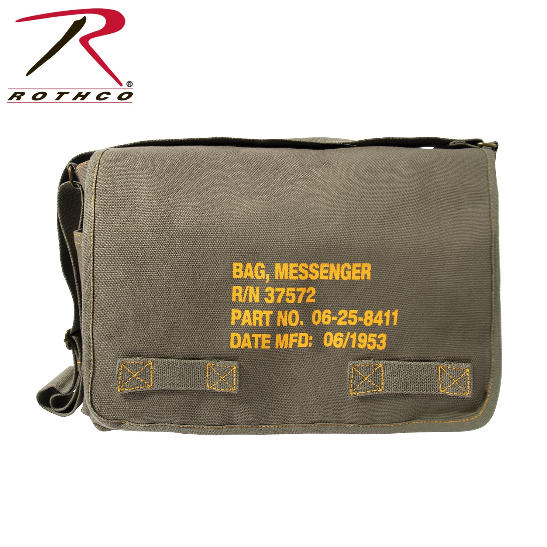 Heavyweight Canvas Classic Messenger Bag With Military Stencil LARSON TACTICAL SUPPLY