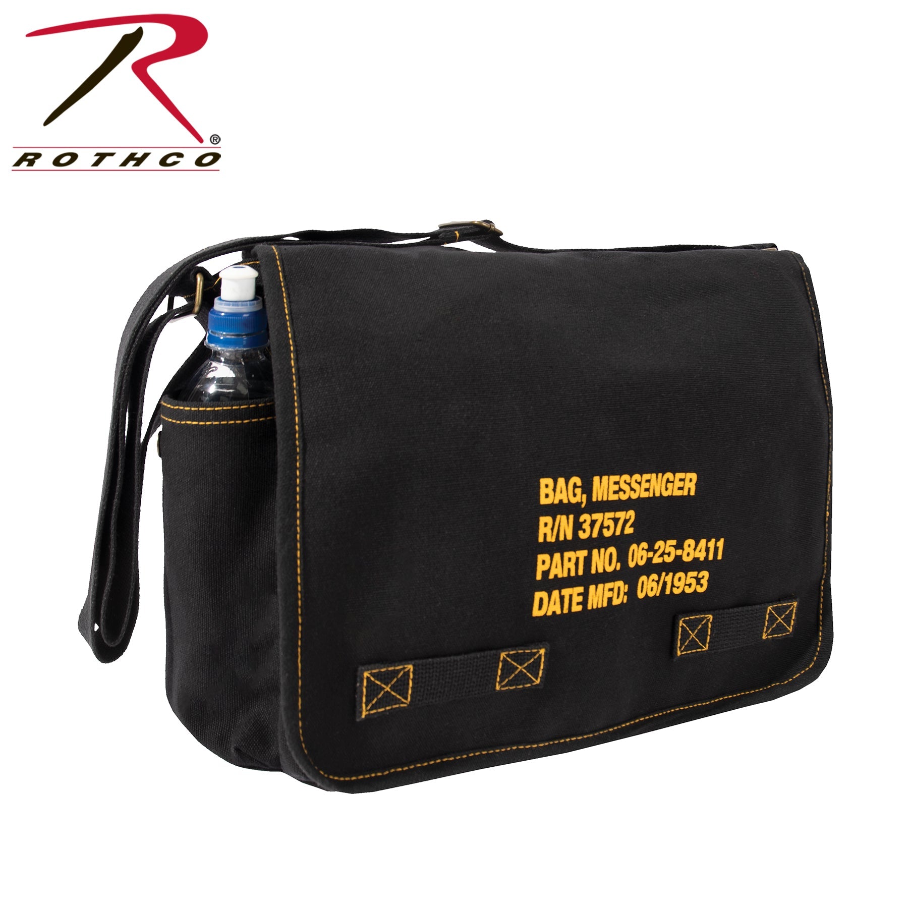 Heavyweight Canvas Classic Messenger Bag With Military Stencil LARSON TACTICAL SUPPLY