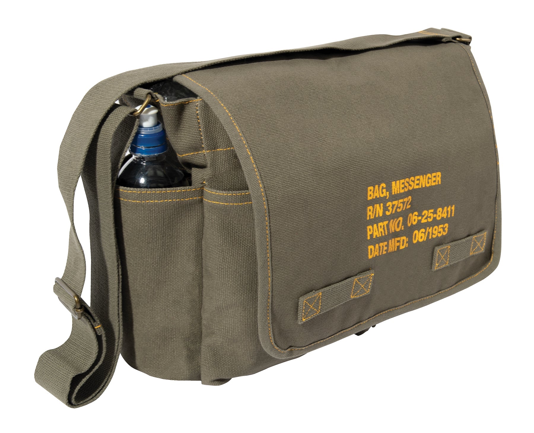 Heavyweight Canvas Classic Messenger Bag With Military Stencil LARSON TACTICAL SUPPLY