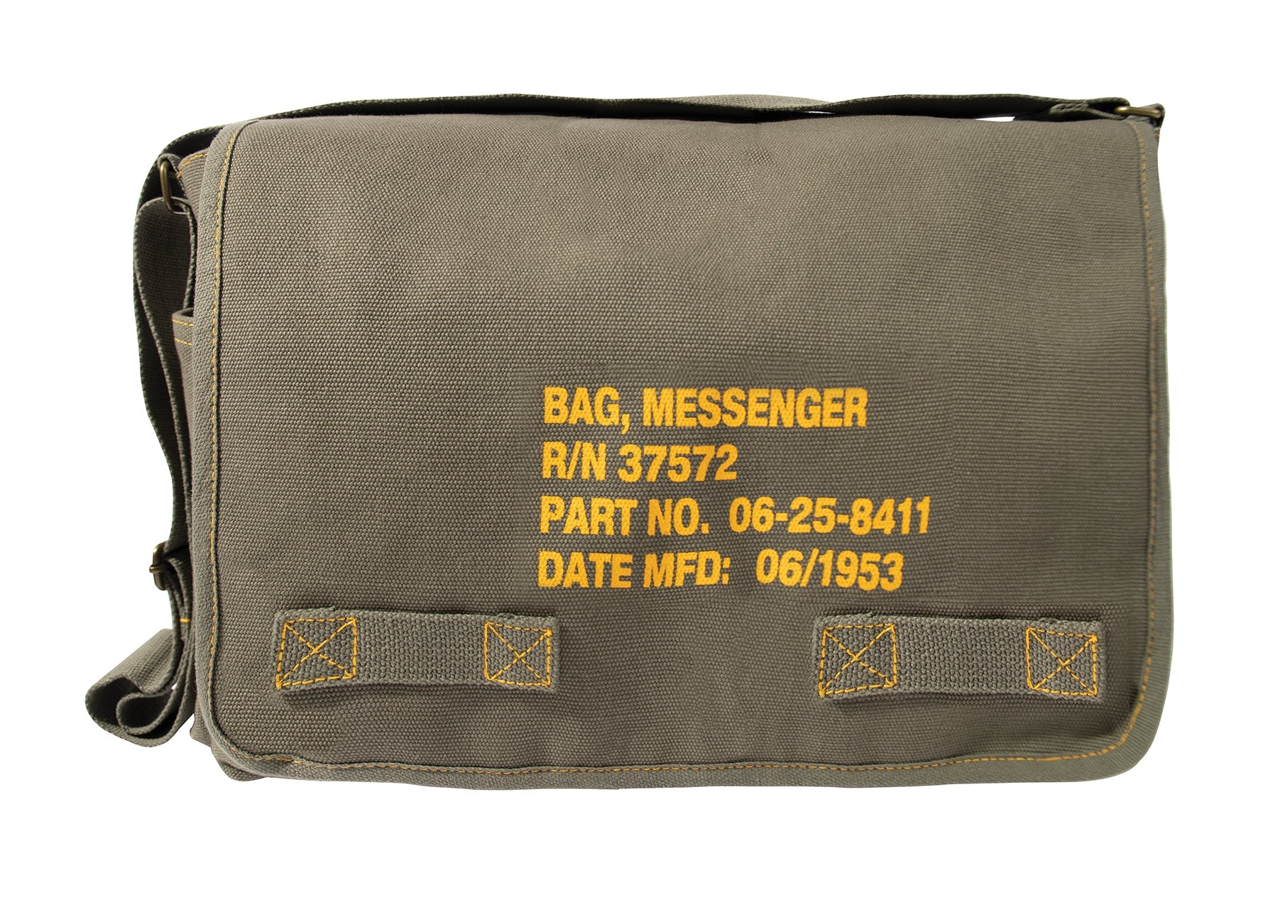 Heavyweight Canvas Classic Messenger Bag With Military Stencil LARSON TACTICAL SUPPLY