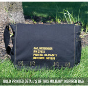Heavyweight Canvas Classic Messenger Bag With Military Stencil LARSON TACTICAL SUPPLY