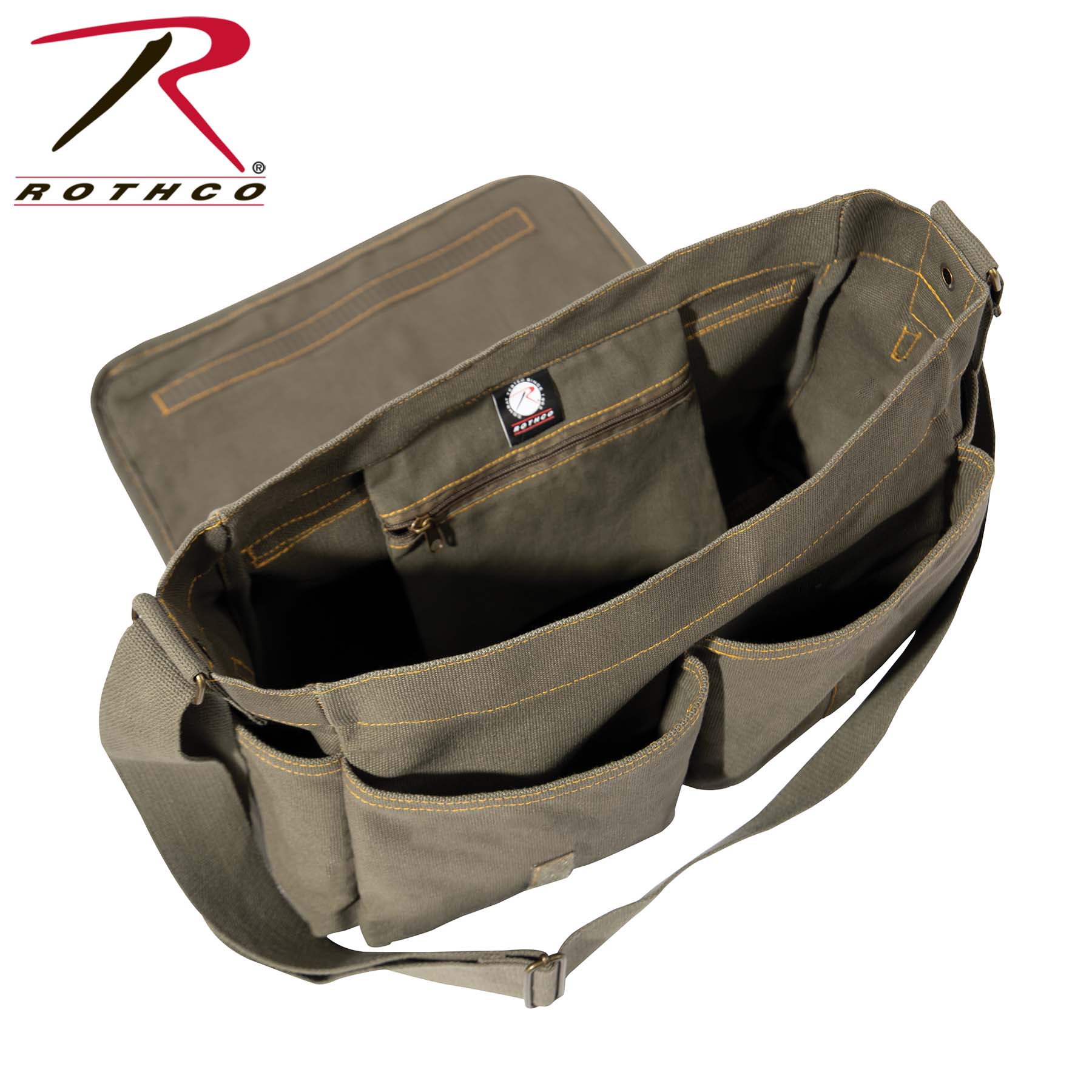 Heavyweight Canvas Classic Messenger Bag With Military Stencil LARSON TACTICAL SUPPLY