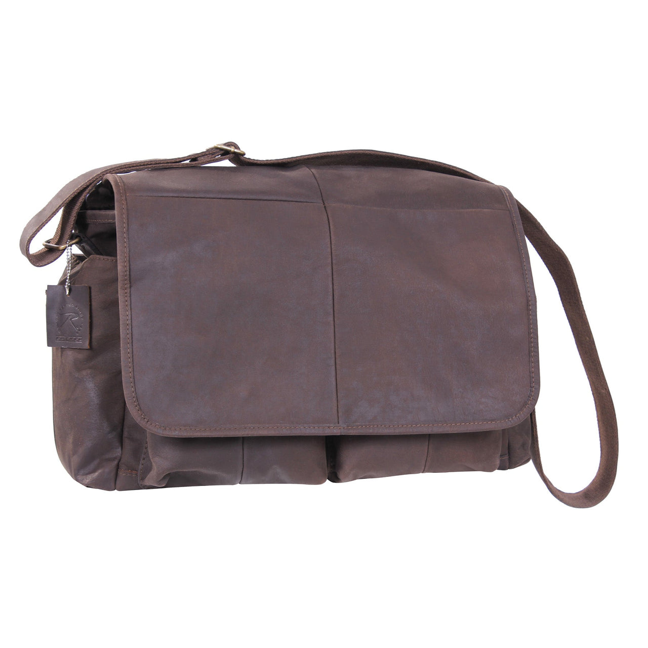 Rothco Brown Leather Classic Messenger Bag LARSON TACTICAL SUPPLY